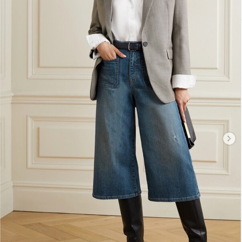 Nili Lotan Vienne Culottes Jeans Size 29 Classic Wash Excellent Condition